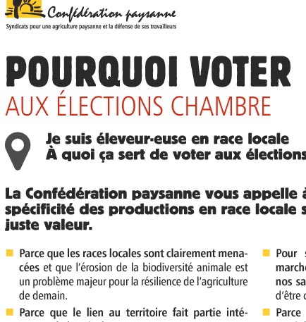 Elections chambre agriculture de l'ariege : votons confederation paysanne